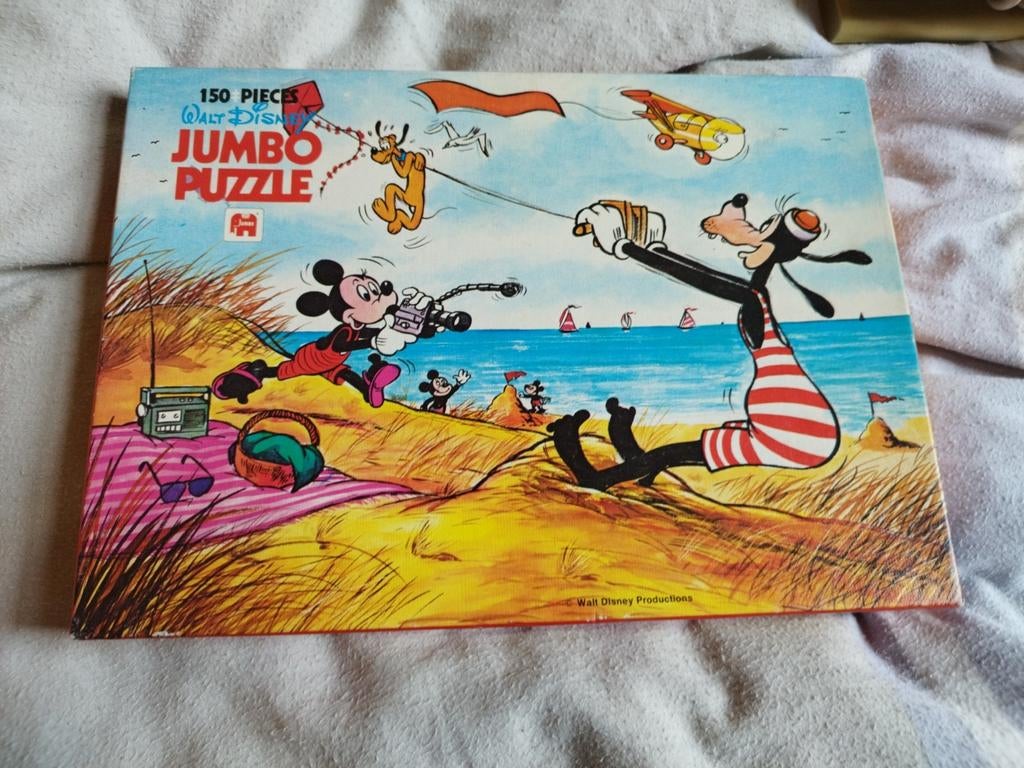 PUZZLE VINTAGE JUMBO WALT DISNEY - MICKEY ET DINGO - 150 P, Enfants & Bébés, Enlèvement ou Envoi, Utilisé