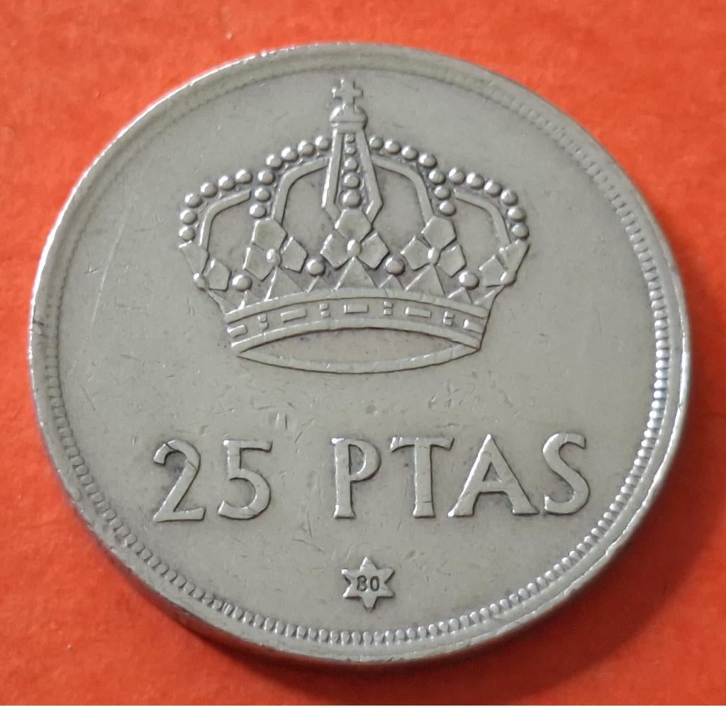 Spaanse munt - 25 pesetas - 1975 (*80), Postzegels en Munten, Verzenden, Overige landen, Losse munt