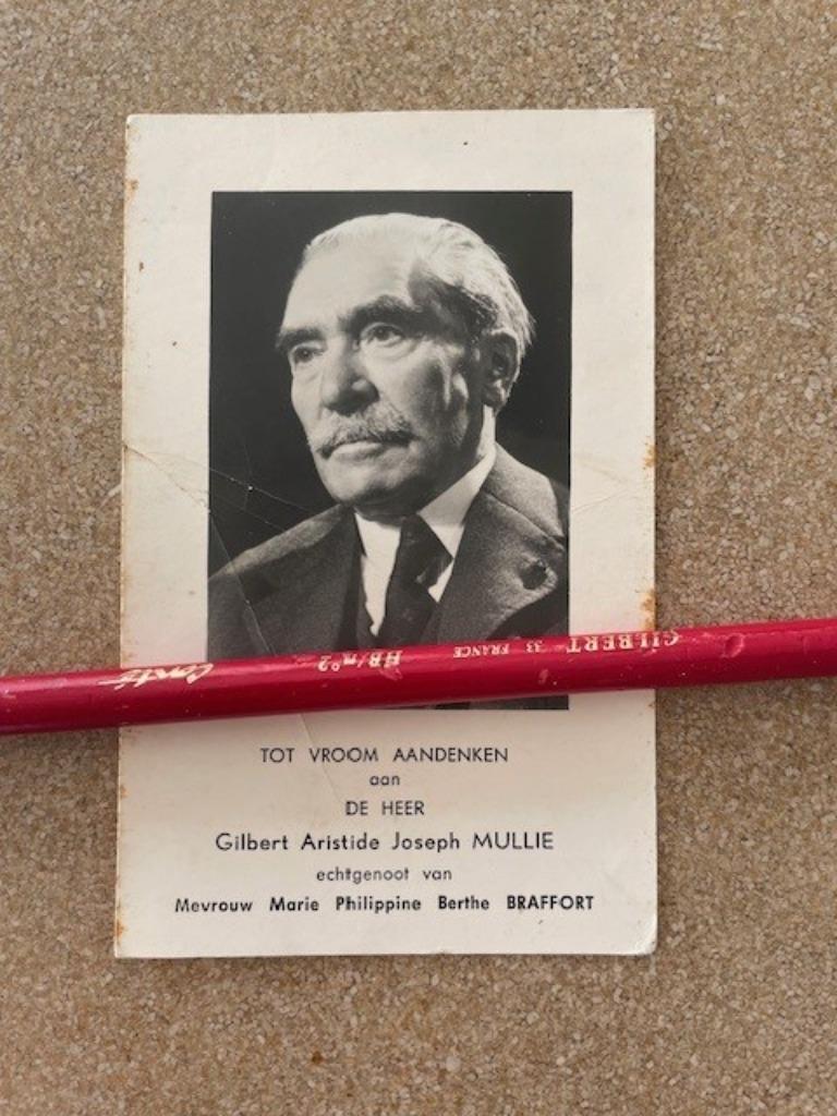 BP VOORZITTER BELGISCHE BOERENBOND/SENATOR DHRGILBERT MULLIE, Verzamelen, Ophalen of Verzenden, Bidprentje