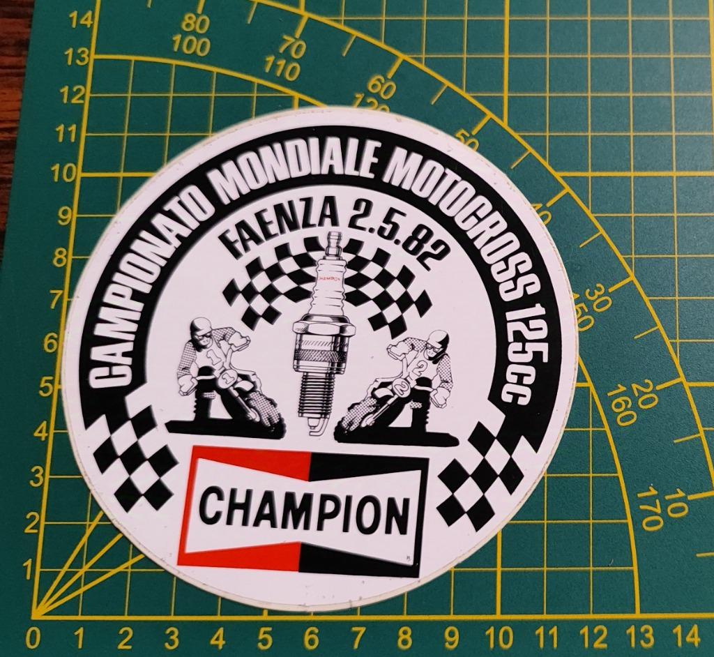 Sticker Motocross 125cc Faenza (ITA) 1982 Champion, Verzamelen, Ophalen of Verzenden