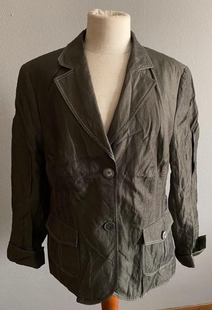 Khaki-kleurige blazer Basler maat 44, Taille 42/44 (L), Basler, Comme neuf, Vert