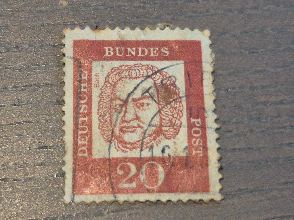 Postzegel Deutsche Bundespost Johann Sebastian Bach  20 Pf, Ophalen of Verzenden