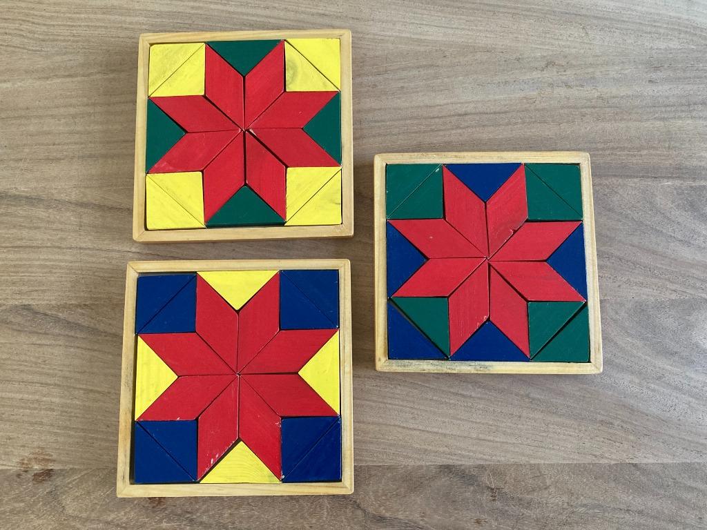 Houten puzzel ster - 3 stuks, Gebruikt, 10 tot 50 stukjes, Ophalen of Verzenden, Van hout