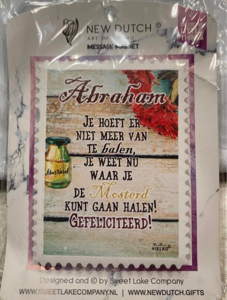 Dikke stenen 8/6 cm magneet,Abraham’ (50 jaar), Enlèvement ou Envoi, Neuf, Image