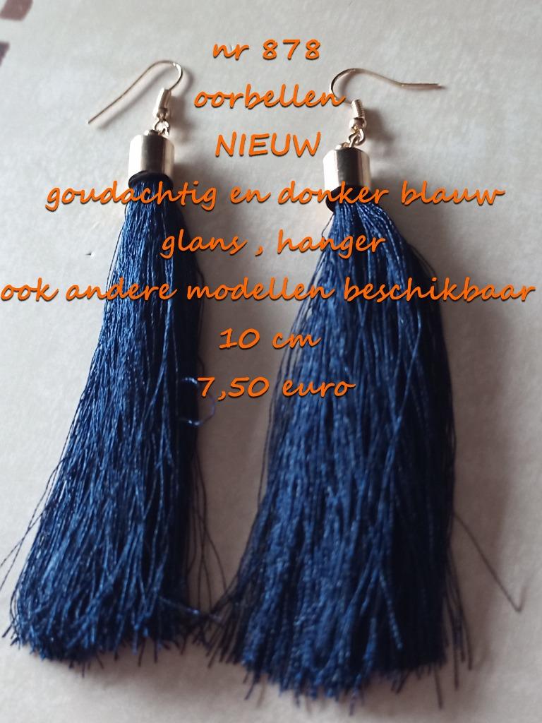 878. Bijou : boucles d'oreilles, NEUF, @DERNIÈRE PIÈCE@, exp, Neuf, Autres matériaux, Bleu, Pendantes