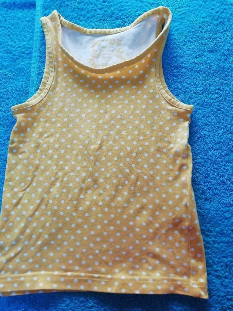 Topje H & M maat 98 geel witte bolletjes, Gebruikt, Meisje, H&M, Ophalen of Verzenden