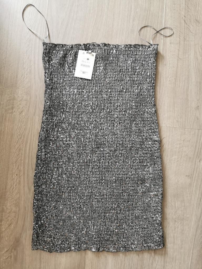 Glitterjurk maat M/L - NIEUW!, Maat 38/40 (M), Nieuw, Cocktailjurk, Grijs