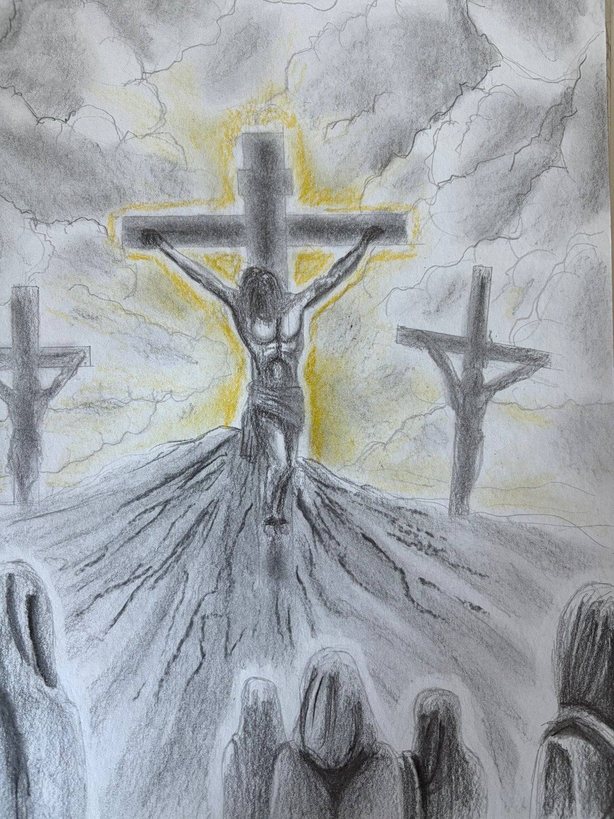 Illustration JESUS A3, Enlèvement ou Envoi, Dessin, Dessin au crayon, Signé