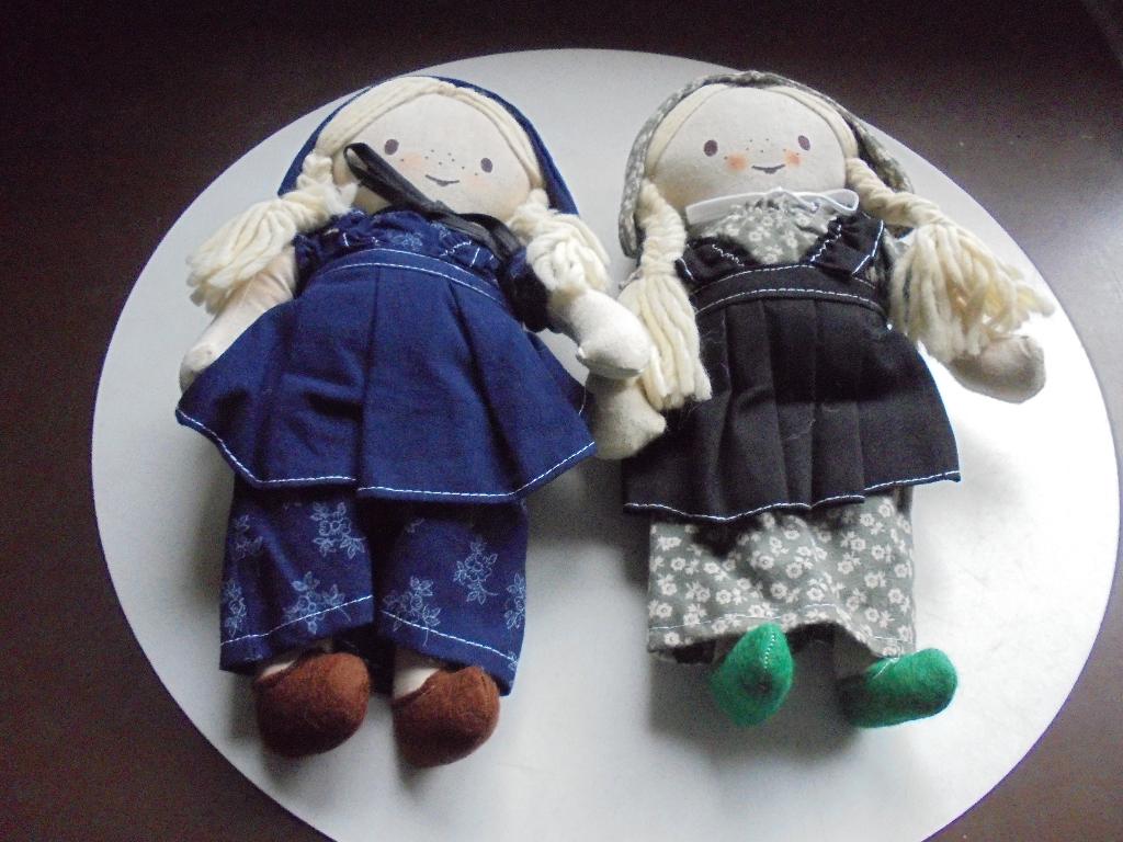 2 stoffen poppen, Ophalen, Nieuw, 30 cm, Textiel