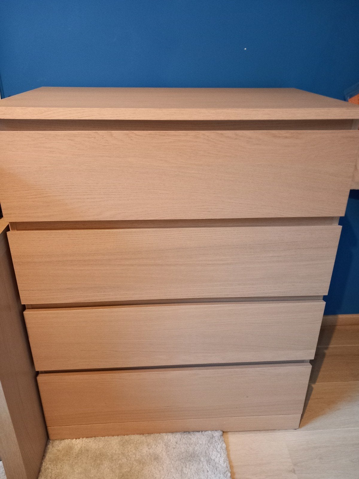 Ikea Malm ladenkast met 4 laden, eik motief, Huis en Inrichting, Kasten | Ladekasten, Ophalen, Eikenhout, 100 tot 150 cm, 50 tot 100 cm