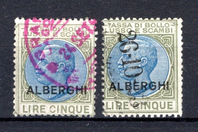 ITALIE Tassa di Bollo - Lusso e Scambi - Alberghi 5 Lire, Envoi, Affranchi