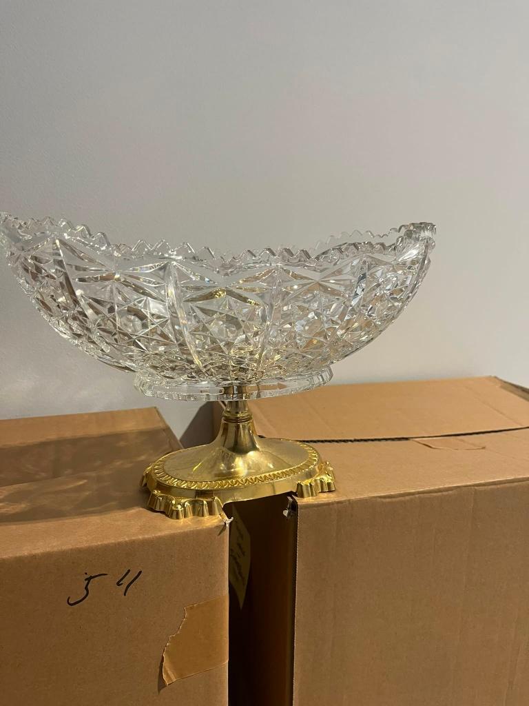 Schaal kristal met bronzen voet - Val Saint Lambert, Enlèvement