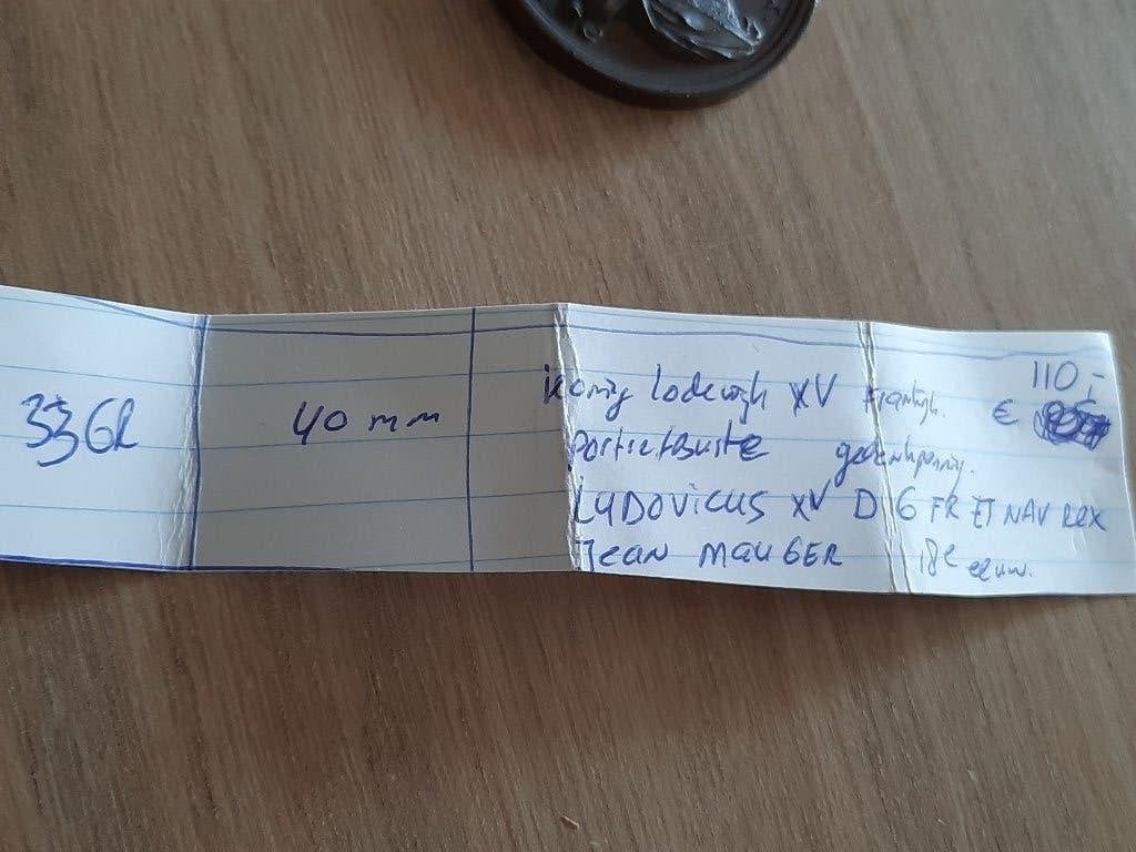 Gedenkpenning brons lodewijk xv frankrijk, Ophalen of Verzenden, Brons