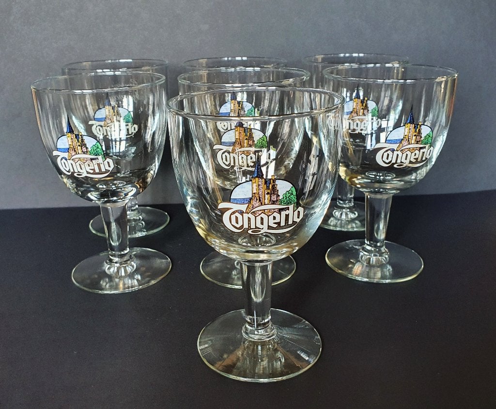 5 Bierglazen voor Tongerlo abdijbier, Ophalen of Verzenden, Zo goed als nieuw, Glas, Glas of Glazen