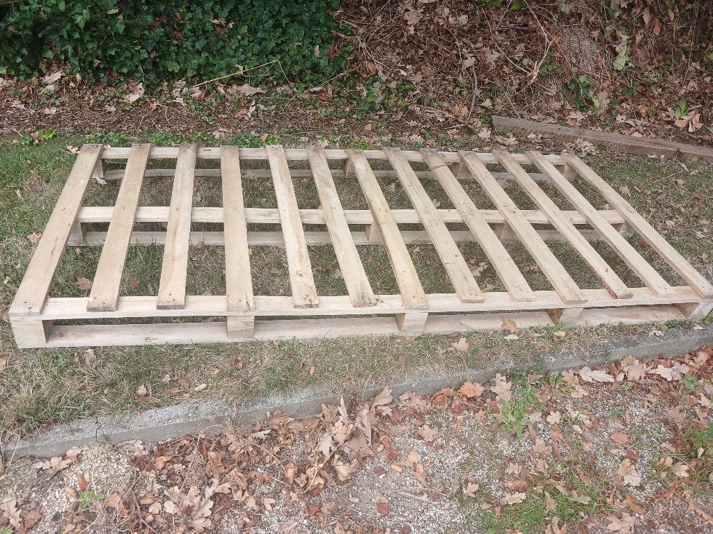 1 Houte pallet, Doe-het-zelf en Bouw, Ophalen, Minder dan 25 mm, Zo goed als nieuw, Overige houtsoorten