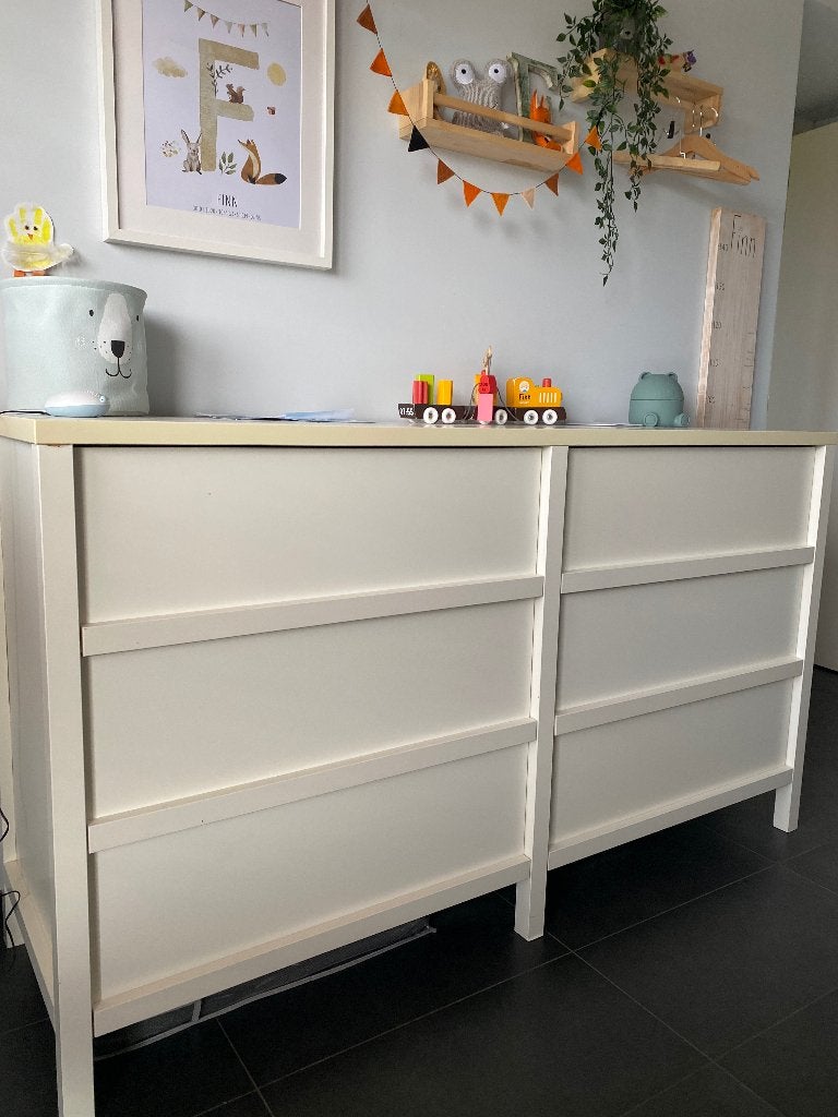 IKEA ladekast / commode wit – 6 ruime laden – 162 cm breed, Ophalen, Gebruikt, 100 tot 150 cm, 5 laden of meer
