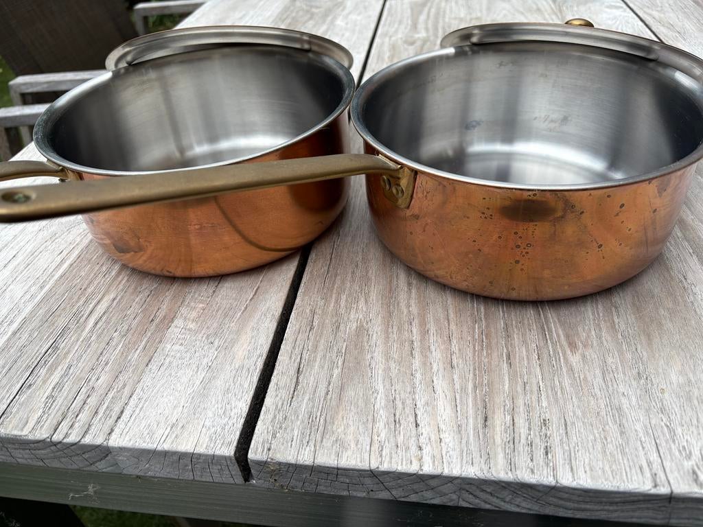 2x Spring Culinox koperen steelpan Ø20- nooit gebruikt, Enlèvement, Neuf, Inox