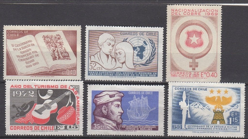 Chili - 6 stuks - postfris, Postzegels en Munten, Postzegels | Amerika, Ophalen of Verzenden, Postfris, Zuid-Amerika