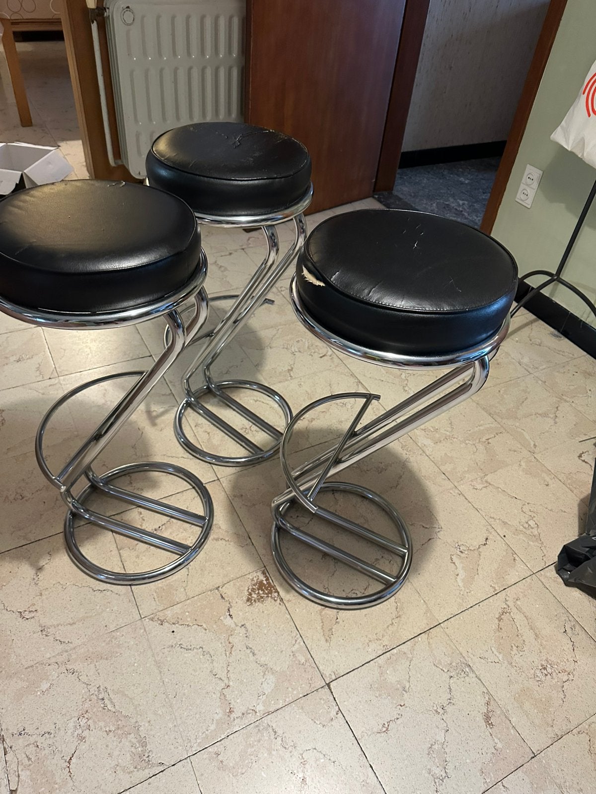Retro barkrukken, Huis en Inrichting, Barkrukken, Ophalen, Gebruikt, 60 tot 90 cm, 3 krukken