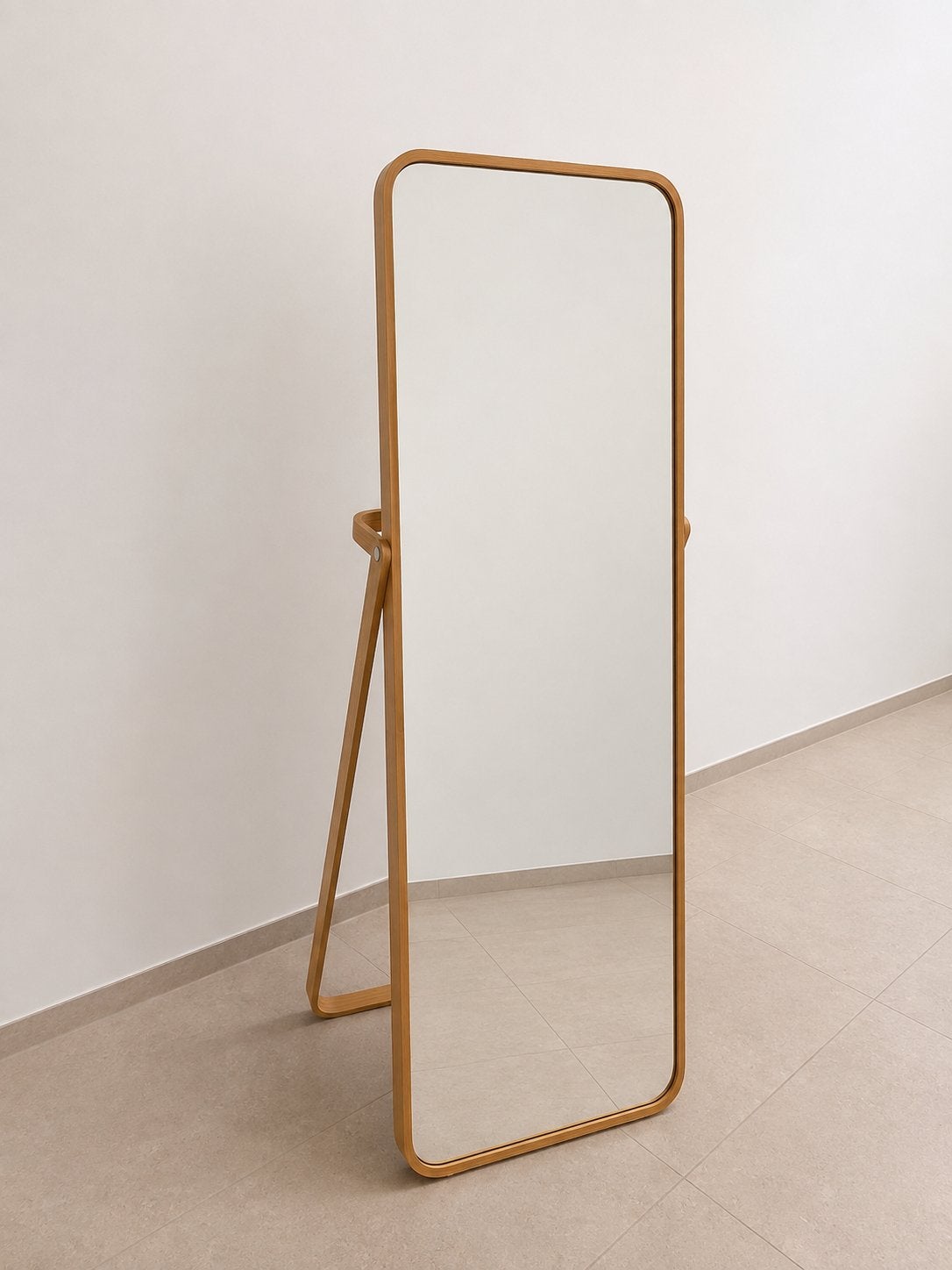 Miroir sur pied IKEA IKORNNES – frêne – 52x167 cm, Enlèvement, Comme neuf
