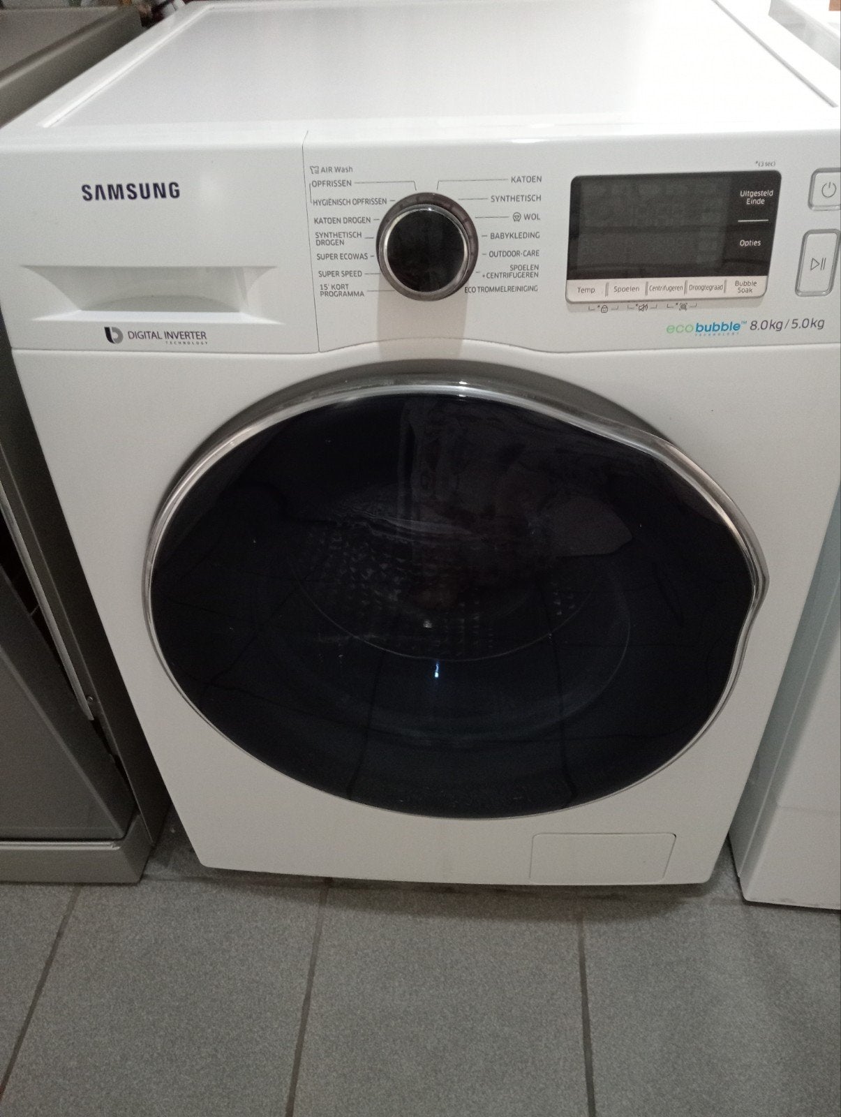 Samsung EcoBubble was-droogcombinatie – 8 kg / 5 kg, Elektronische apparatuur, Was-droogcombinaties, 6 tot 8 kg, Ophalen, Zo goed als nieuw
