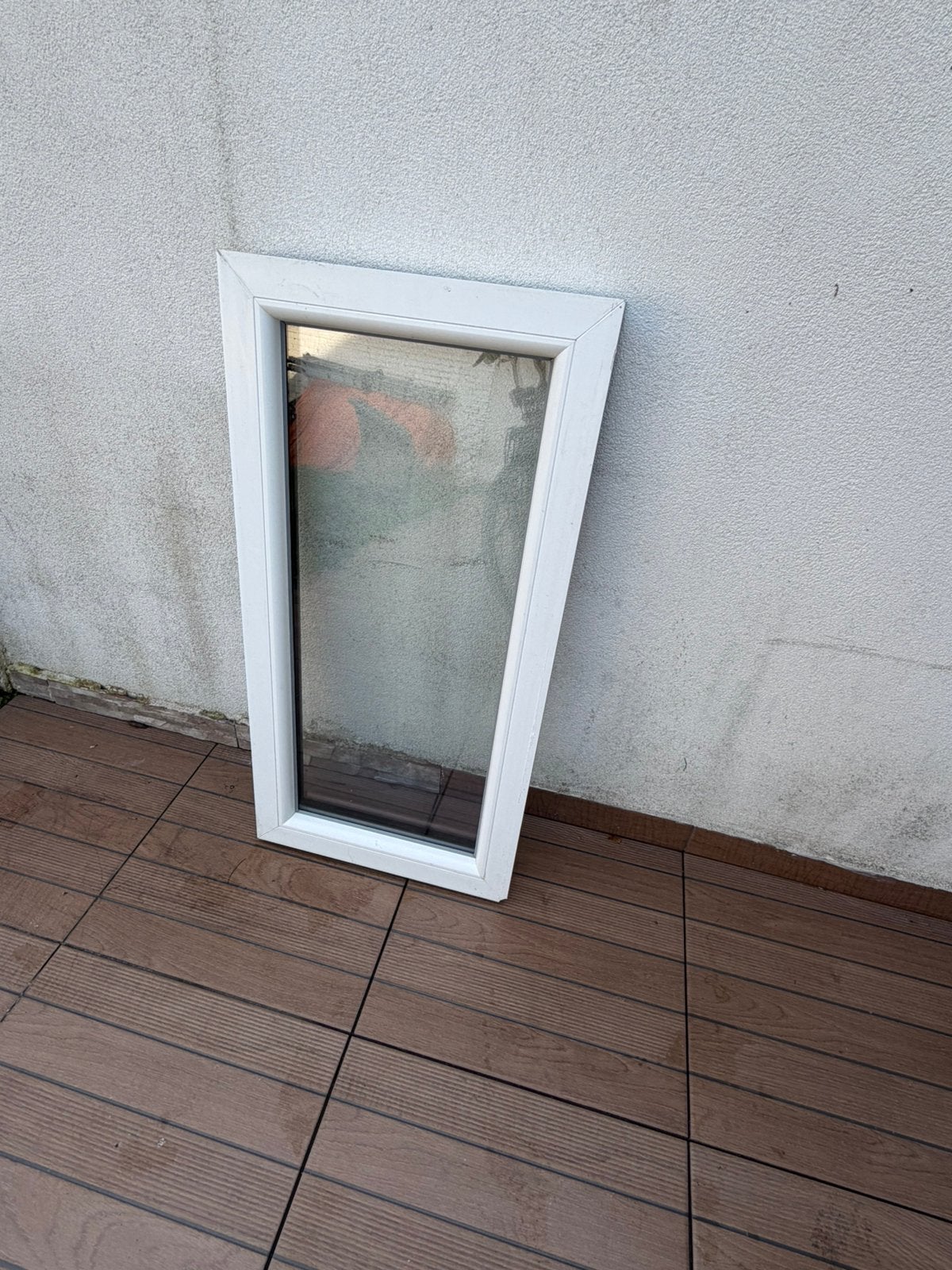 Dubbel glas PVC raam – Vast model (Buitenmaten: 48 x 96 cm), Ophalen, Zo goed als nieuw