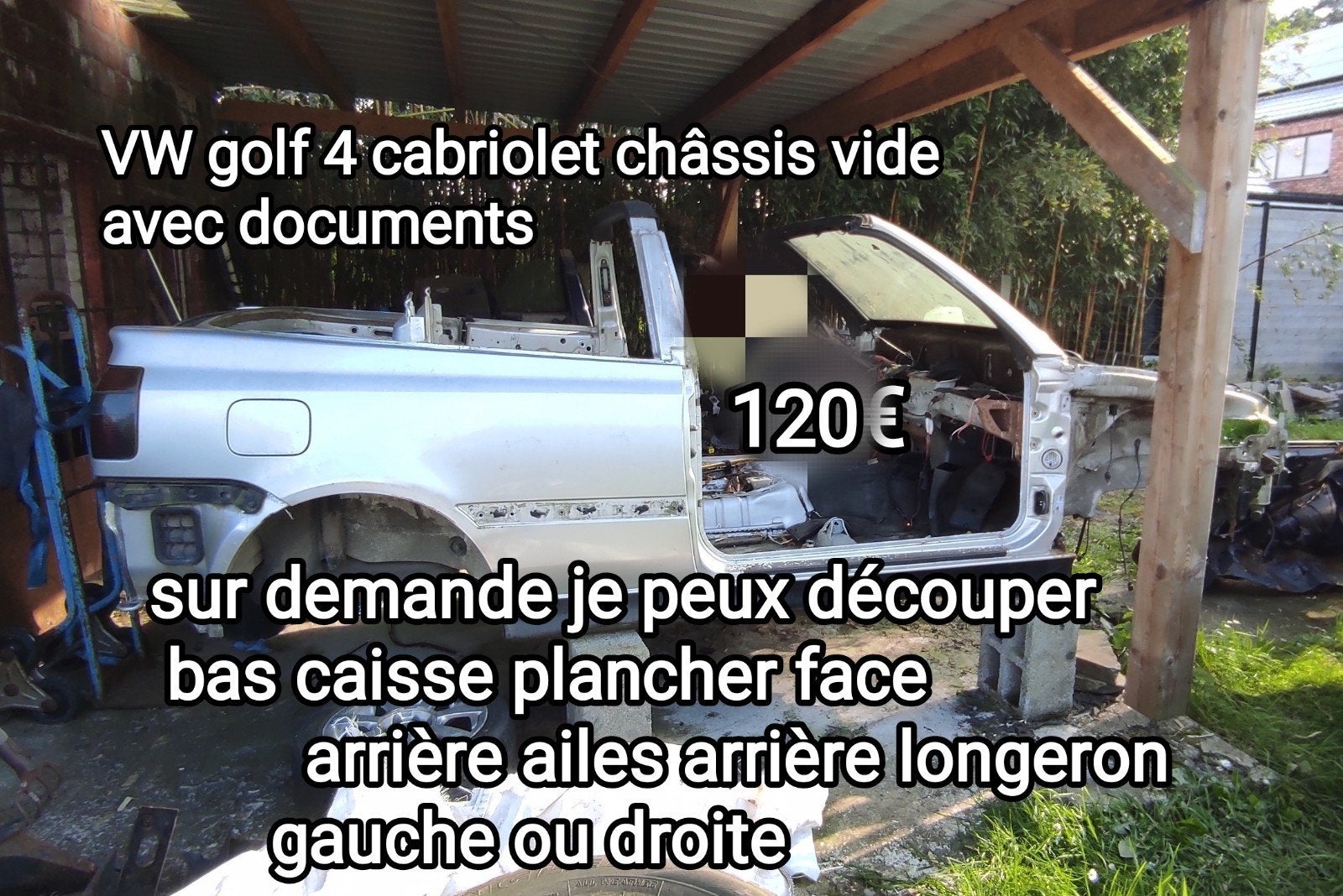 Golf4 & 3 cabriolet  pièces détachées tôlerie moteur, Volkswagen, Arrière, Enlèvement, Utilisé