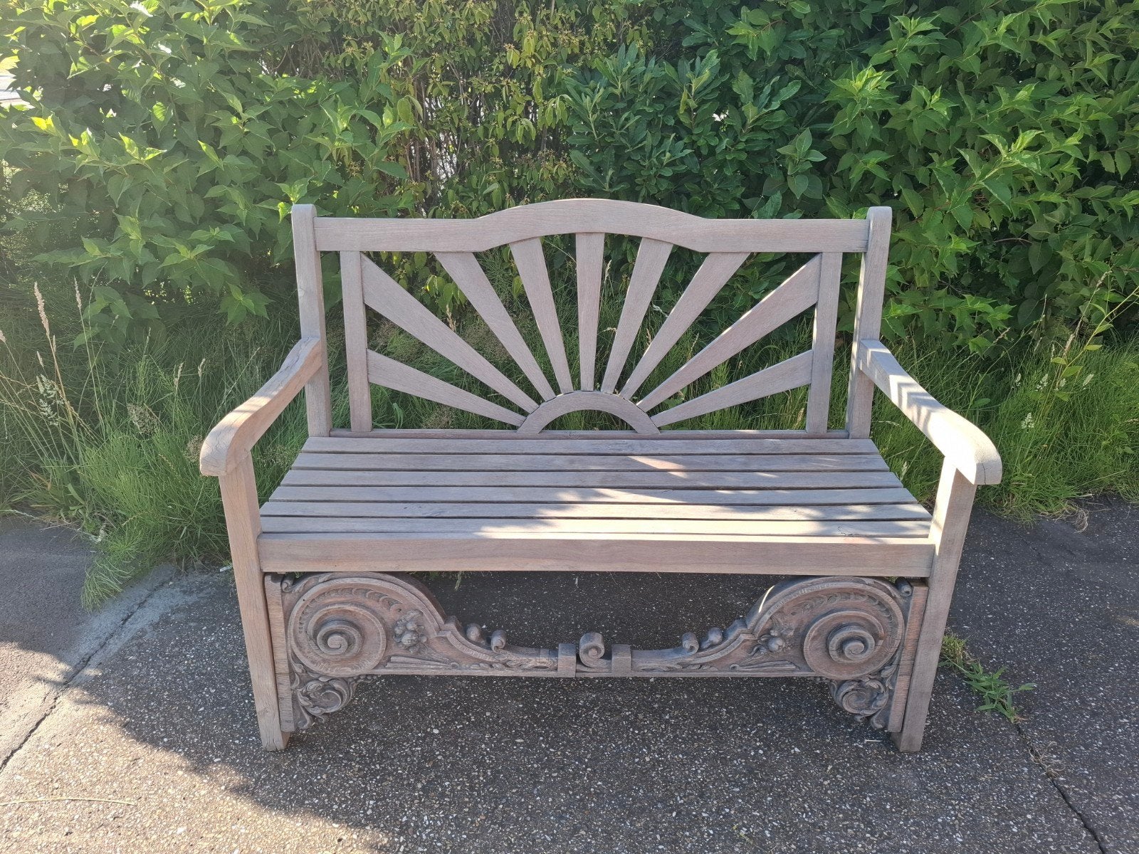 Tuinbank teak 120 cm, Tuin en Terras, Tuinbanken, Ophalen, Gebruikt, Teakhout