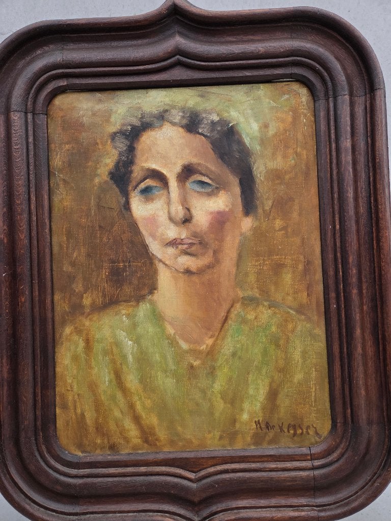 M De Keyser: schilderij 'vrouwenportret', Antiek en Kunst, Ophalen