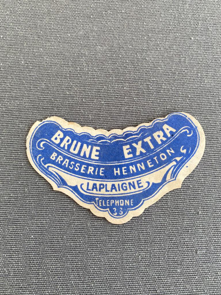 Oud bier etiket brouwerij HENNETON te LAPLAIGNE, Ophalen of Verzenden, Zo goed als nieuw