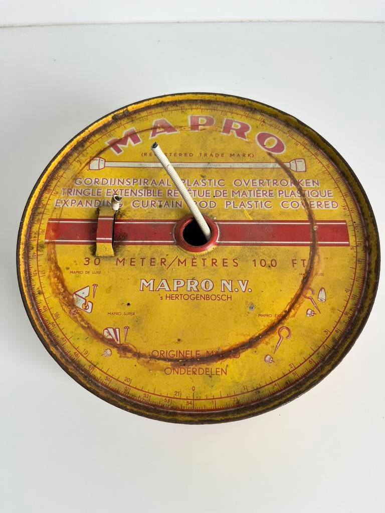 Vintage doos Mapro gordijnspiraal, Antiek en Kunst, Ophalen