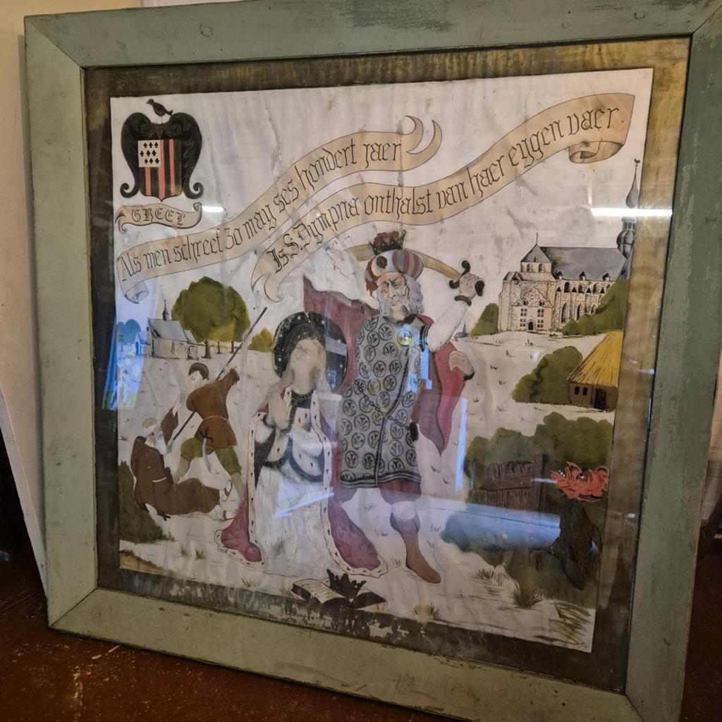 Grote kader over Geel, Antiek en Kunst, Ophalen