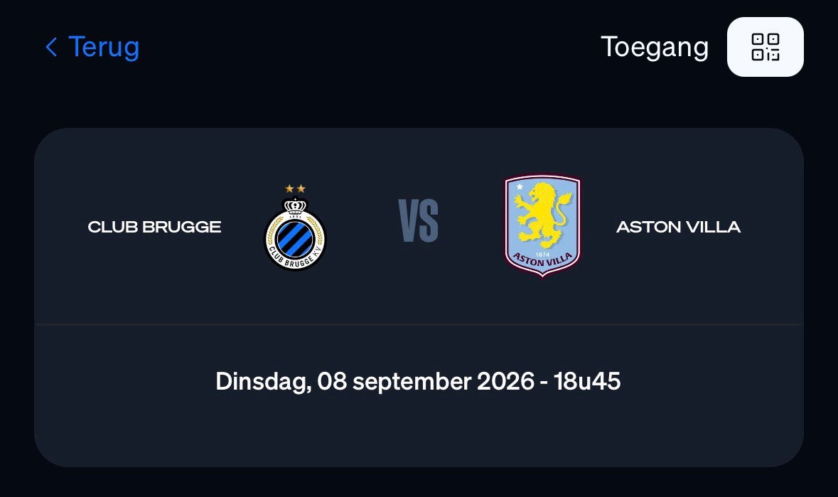 UCL Ticket Club Brugge - Aston Villa
