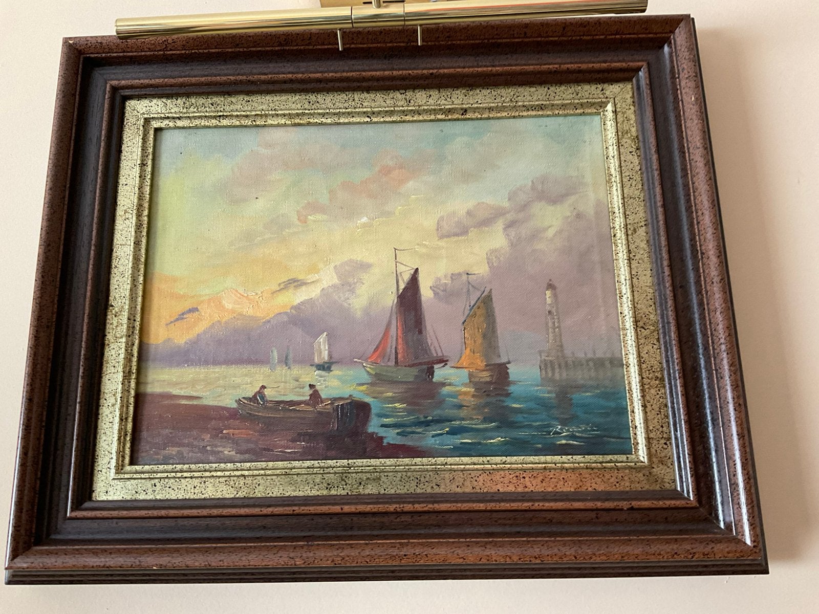 Rustiek schilderij, Antiquités & Art, Enlèvement, Toile, Encadré, Classique