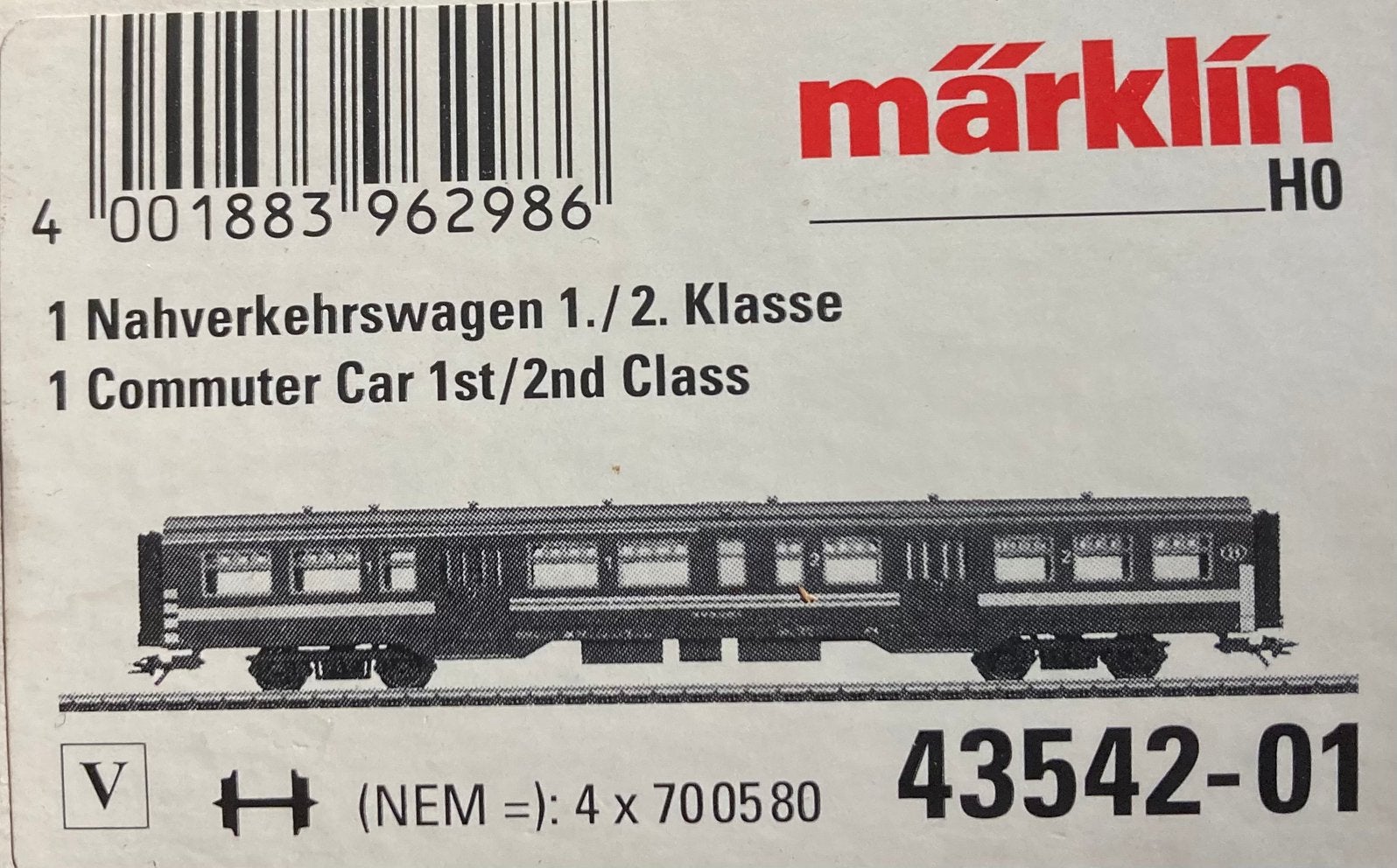 Marklin 43542-01 voiture M2 A5B5 SNCB., Ophalen of Verzenden, Zo goed als nieuw
