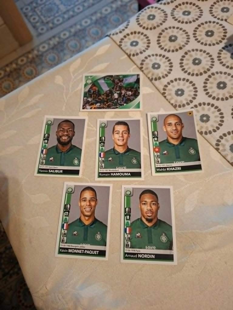 Panini / 6 Stickers / Saint-Etienne / Foot 2018-2019, Ophalen of Verzenden, Nieuw, Poster, Plaatje of Sticker