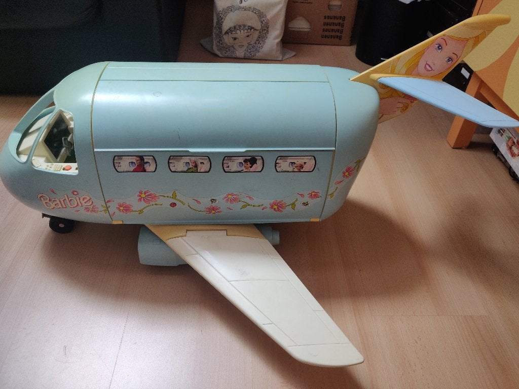 Babie vliegtuig + piloot, Ophalen, Gebruikt, Barbie