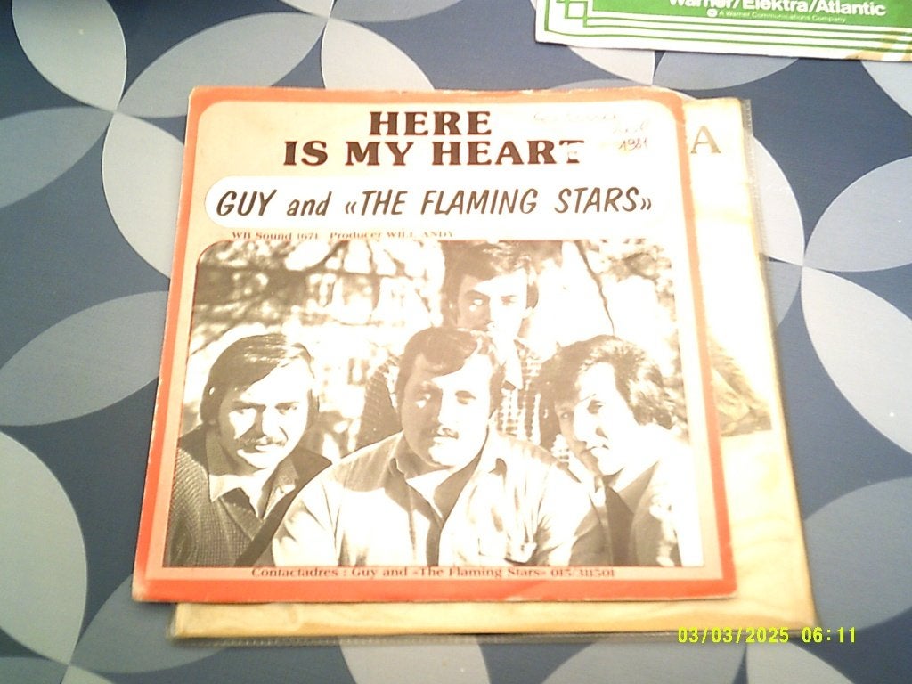 Guy and The Flaming Stars – Here Is My Heart Vinyl singel, Overige genres, 7 inch, Ophalen of Verzenden, Zo goed als nieuw