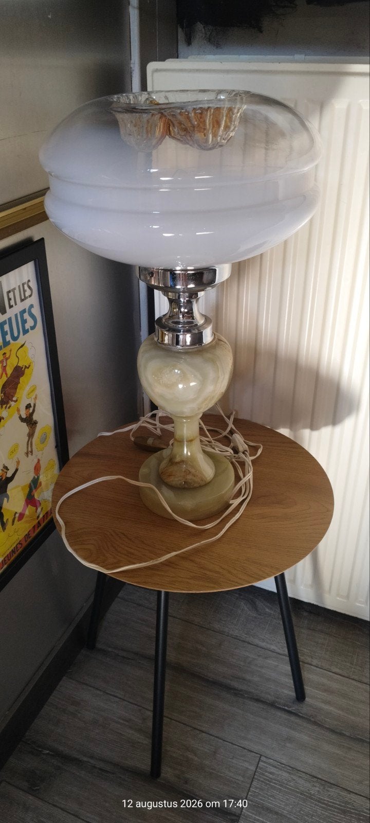 prachtige vintage lamp, Huis en Inrichting, Ophalen, Glas, Vintage