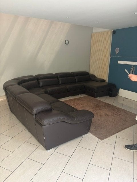 grote leren hoekzetel, Ophalen, Gebruikt, Leer, Modern