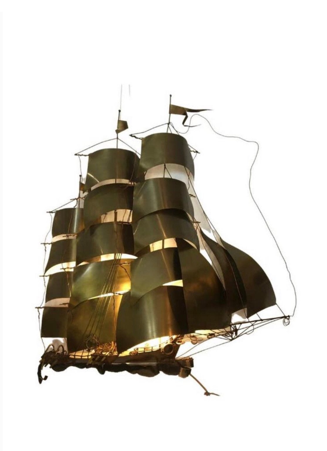 XL 1970s Wandsculptuur Driemaster Daniel D’Haeseleer, Enlèvement