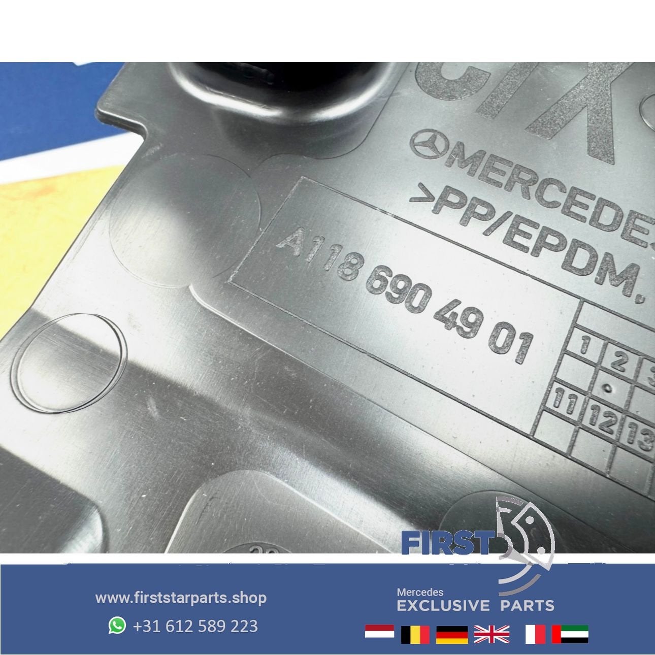 W118 FACELIFT AMG LINE onderplaat LINKS CLA35 AMG wielkuip b, Gebruikt, -, Ophalen of Verzenden, -