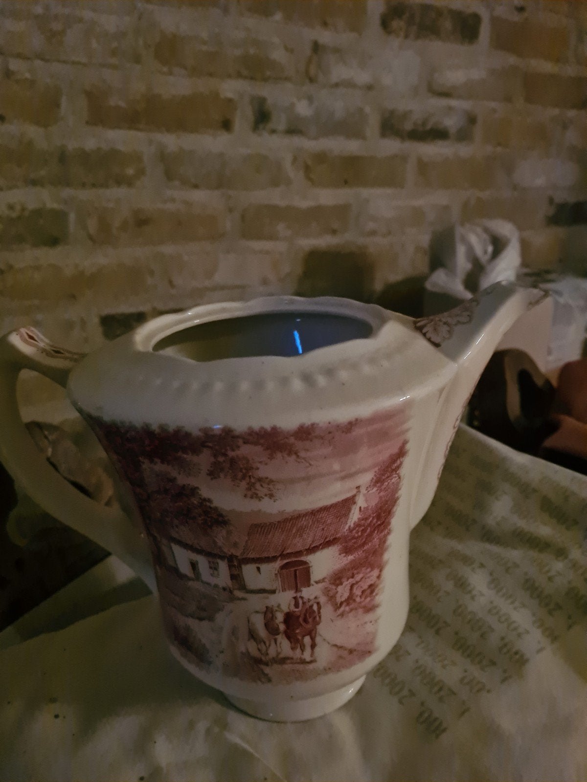 boerenhove koffiekan zonder deksel rood, Antiek en Kunst, Ophalen