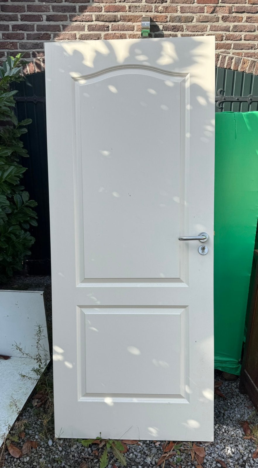 Witte opdek deur met sierrand, Ophalen, Gebruikt, 80 tot 100 cm, Binnendeur