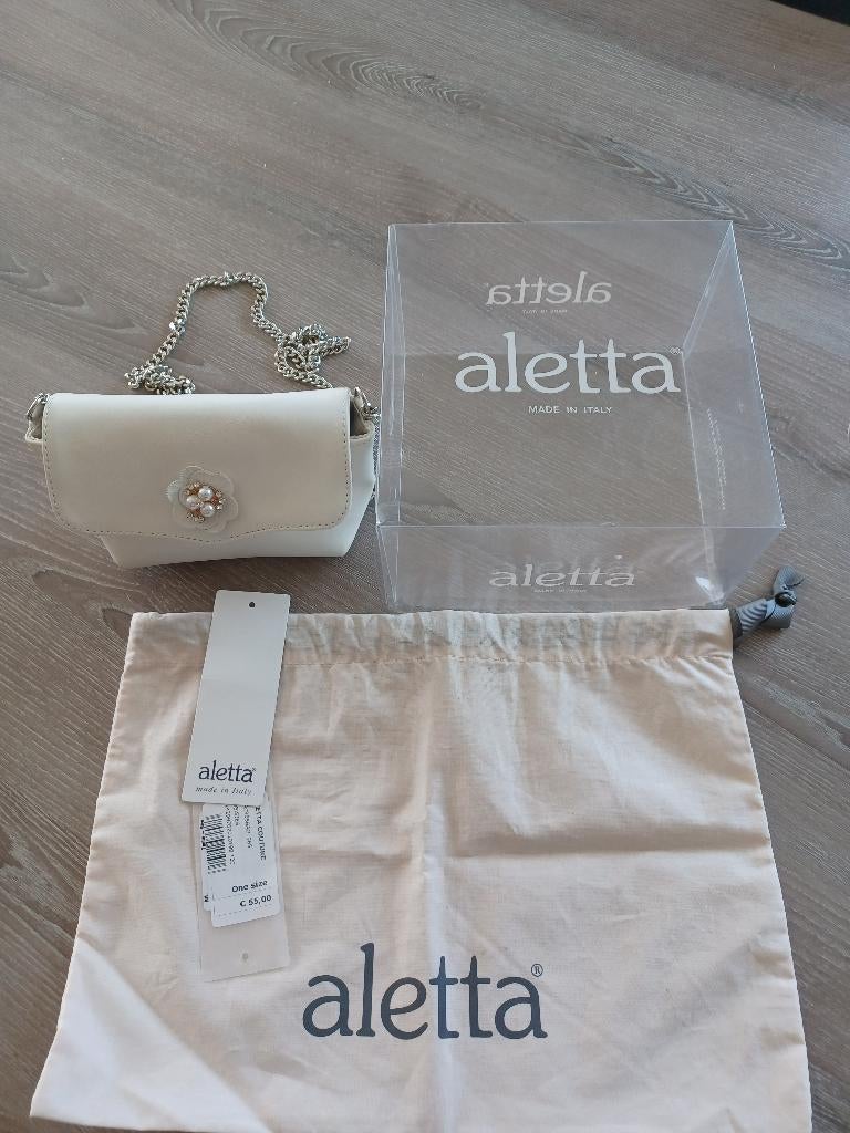 Handtas leder Aletta made in Italy Eerste Communie, Handtassen en Accessoires, Ophalen of Verzenden, Nieuw, Overige kleuren, Handtas
