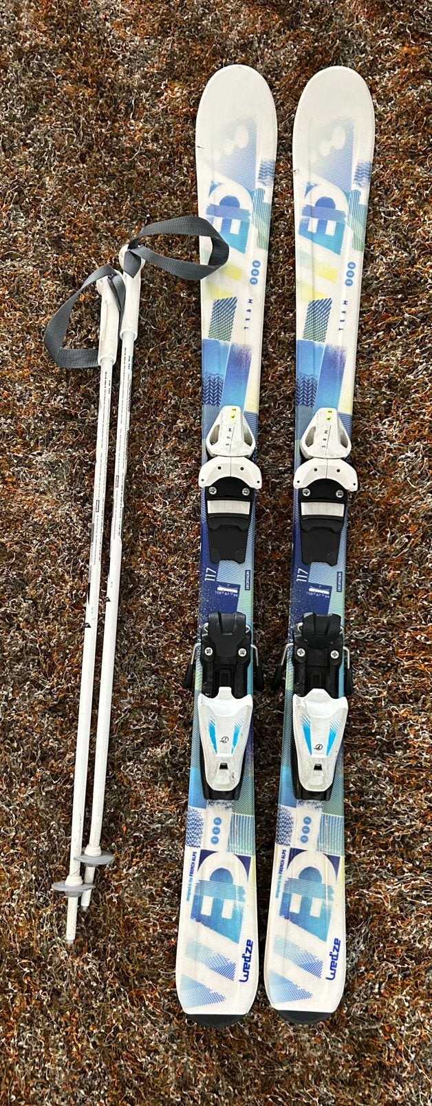 Ski's 117cm en skistokken voor kinderen - Wedze Team 300, Sport en Fitness, 100 tot 140 cm, Zo goed als nieuw, Ophalen, Overige merken