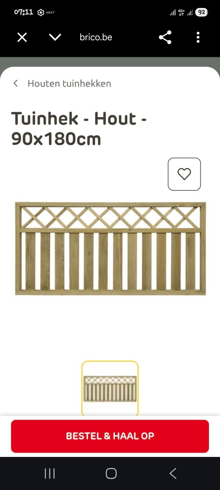 tuin houten hek .afsluiting, Ophalen