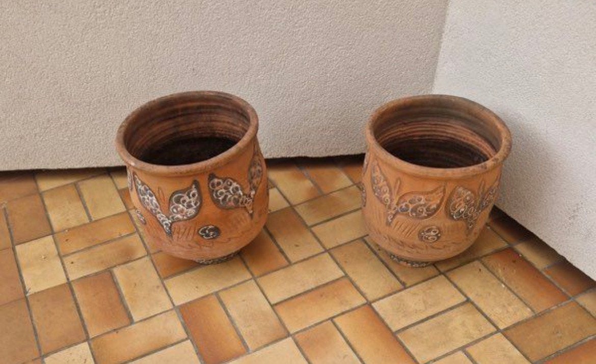 Terracotta pot, Ophalen, Gebruikt, Steen