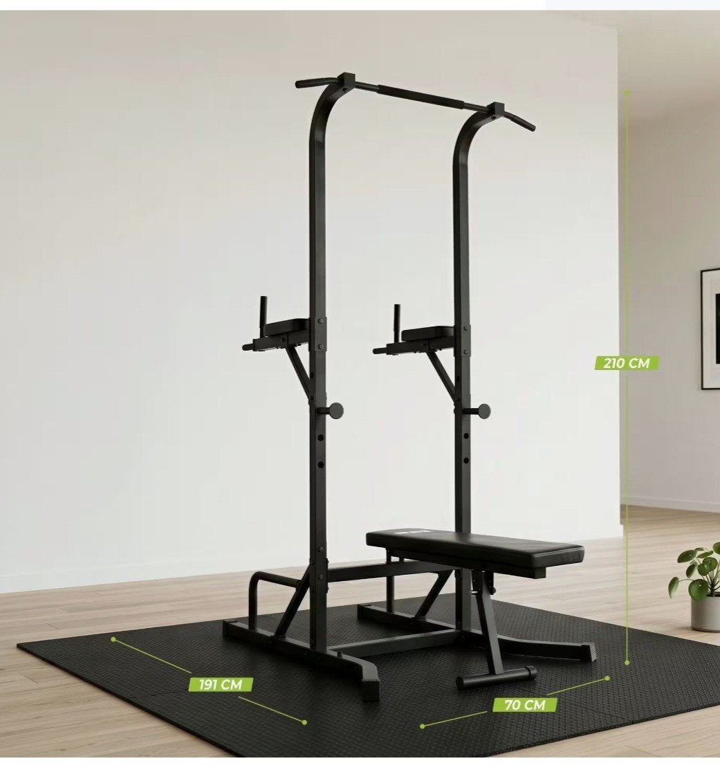 Banc musculation + rack barre longue, chaise romaine, dips, Enlèvement, Barre de traction