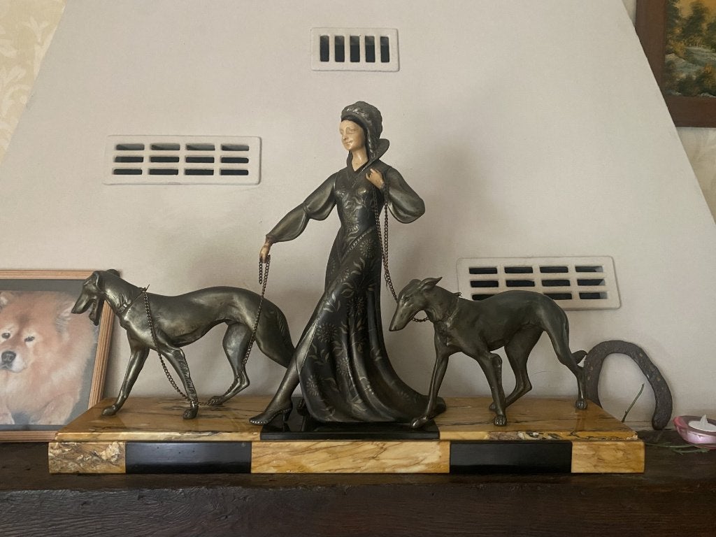 Sculpture R. Scali, Antiquités & Art, Statue, Art deco, 50 - 100 cm, Enlèvement